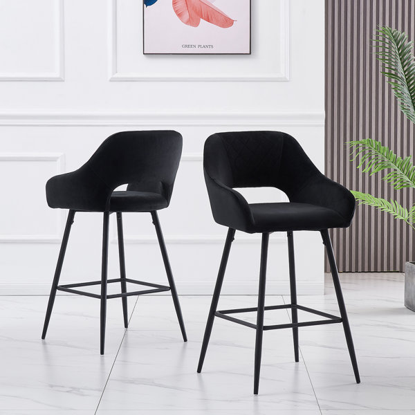 Kendall bar stool grey shop velvet